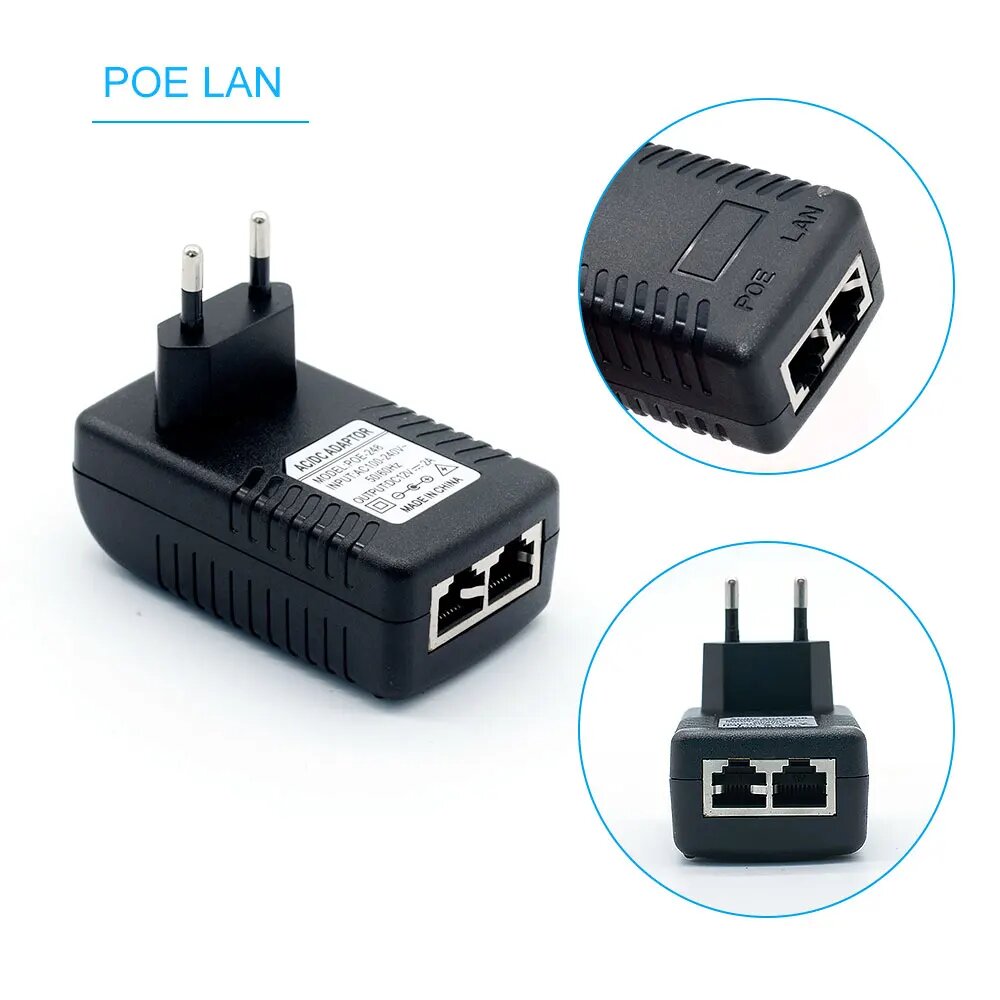 POE инжектор 110-240В для камеры видеонаблюдения