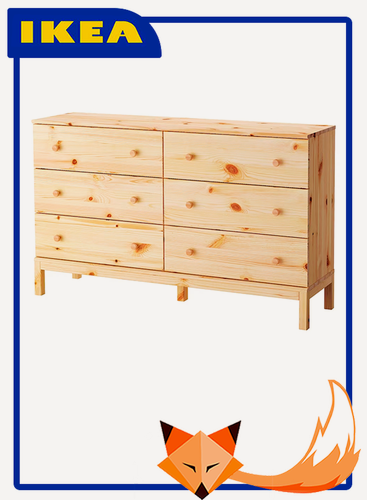 Изображение товара Комод IKEA Tarva 151х40х92 см, напольный, с 6 выдвижными ящиками