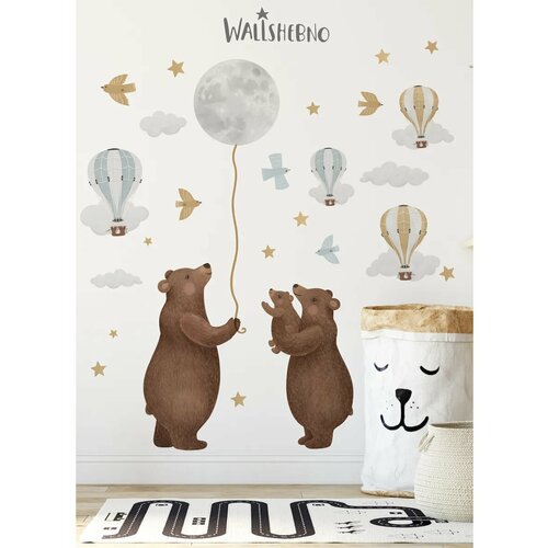 Наклейки на стену детские Мишки