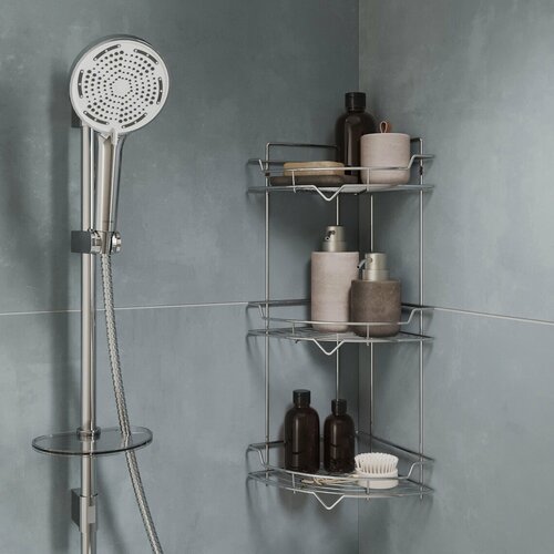 фото Полка трёхъярусная угловая milardo grid gricc3cm44 проволока стальная хром