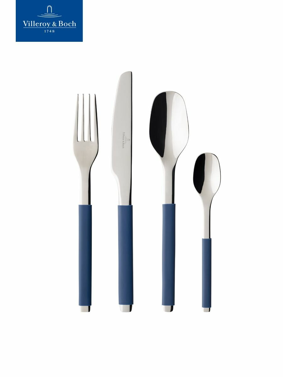 Набор столовых приборов на 6 персон, 24 предмета, S+ Blueberry, Villeroy & Boch, Нержавеющая сталь, Силикон