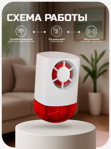 Изображение товара Беспроводная свето-звуковая сирена к охранной сигнализации PS-link WS107