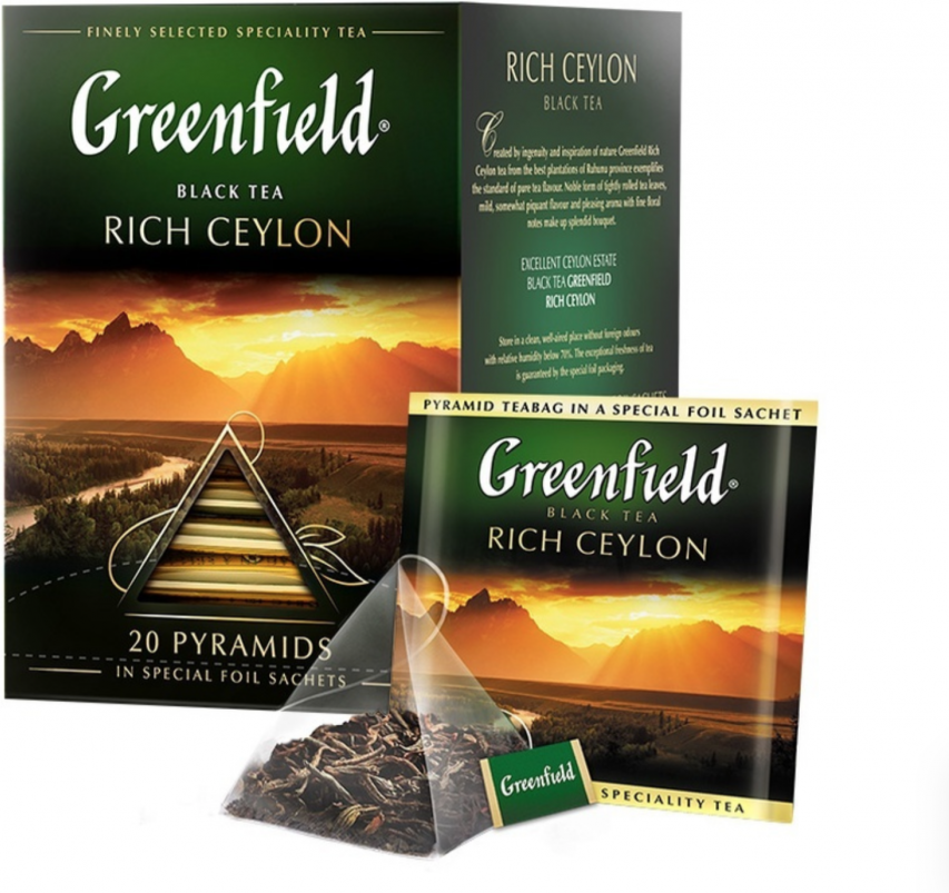 Greenfield Чай Rich Ceylon цейлонский в пакетиках-пирамидках (20х2гр) - фото №11