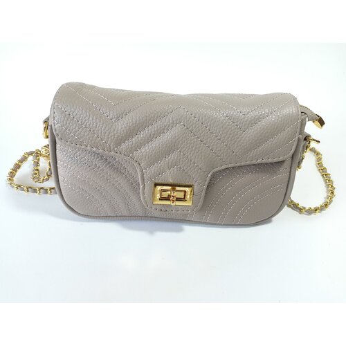 Сумка  повседневная, натуральная кожа, внутренний карман, бежевый