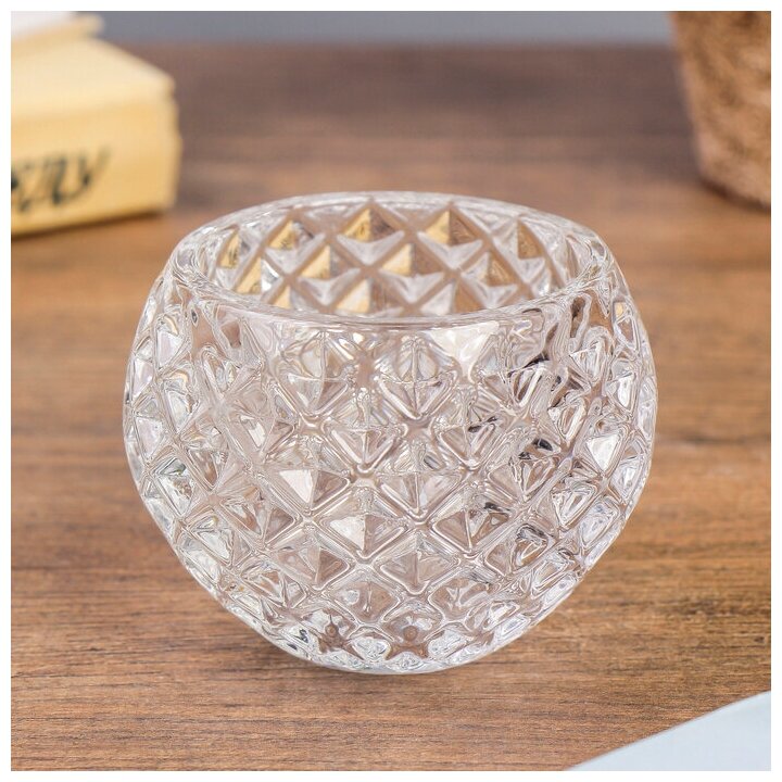 фото Подсвечник стекло 6 x 6 x 6 см "Кристаллы"