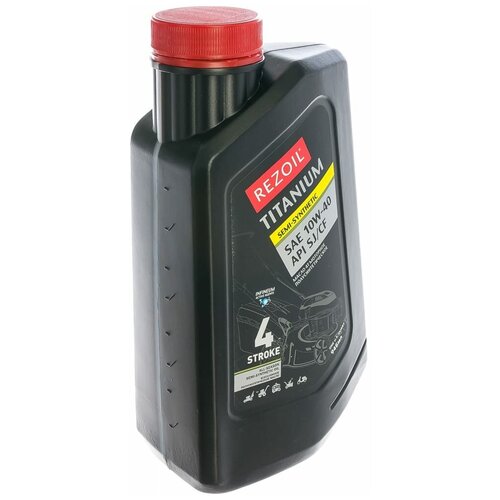 Масло моторное для 4-х тактных двигателей REZOIL TITANIUM 4T 10W40 1 л. (полусинтетика)