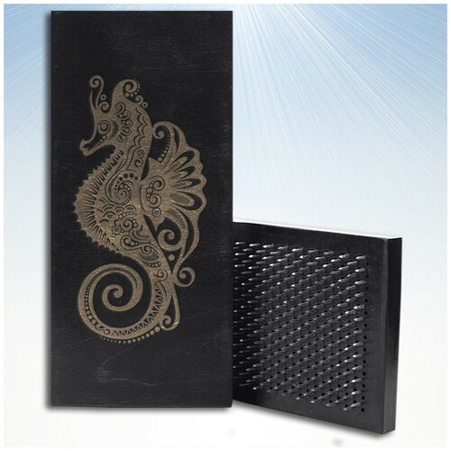 фото Доска садху для йоги с динамическими гвоздями море морской конек - 1198 woodart