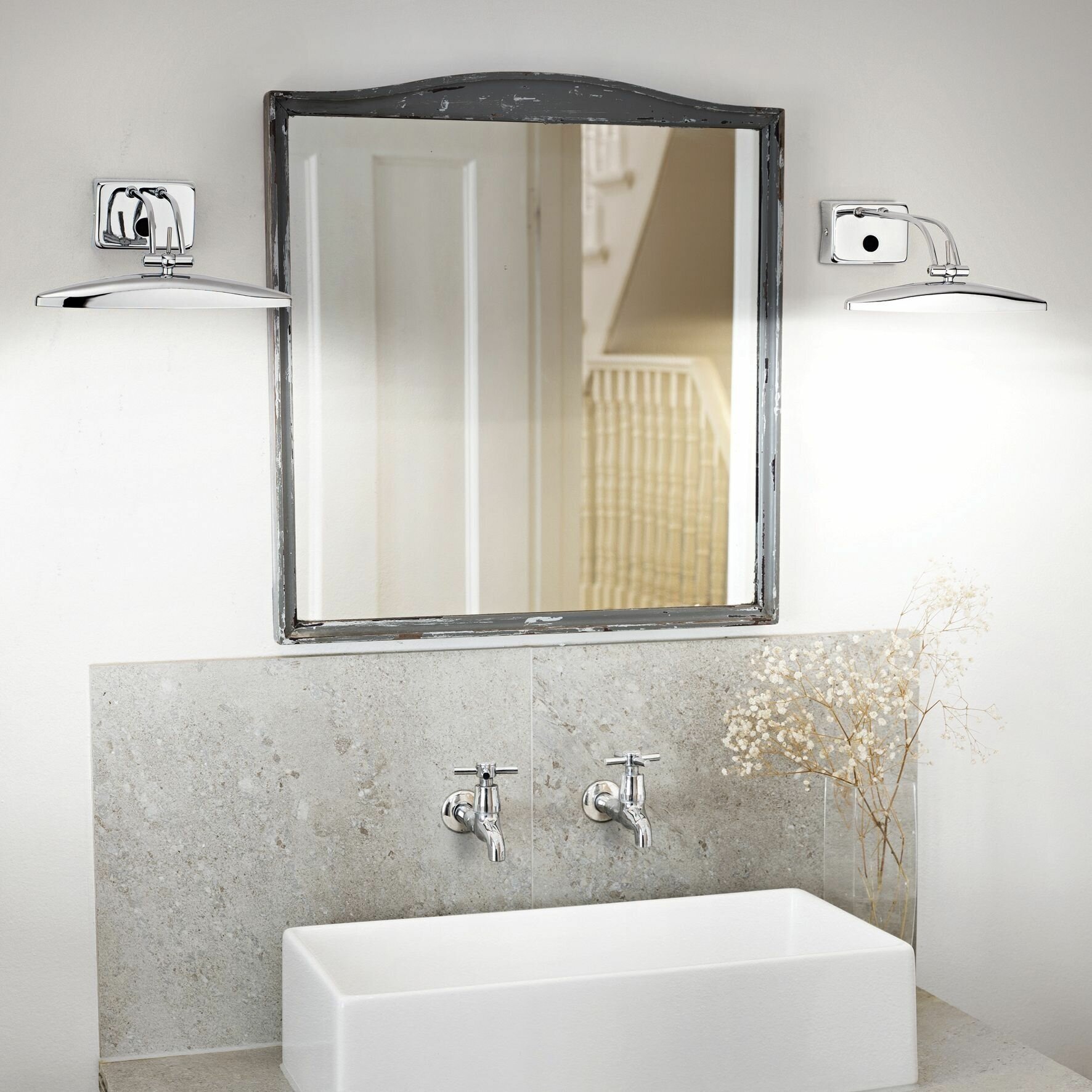 Светильник настенный ideal lux Mirror-20 AP2 макс.2x40Вт IP20 G9 230В Хром Металл Выключатель 017334.