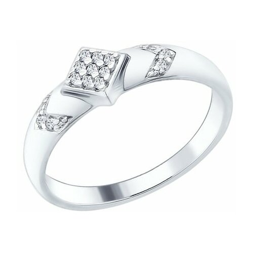 фото Серебряное кольцо sokolov 94012212 с фианитом, размер 17 diamant-online