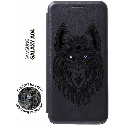 Чехол-книжка на Samsung Galaxy A04, Самсунг А04 с 3D принтом Grand Wolf черный чехол книжка на samsung galaxy a04 самсунг а04 с 3d принтом checkmate черный