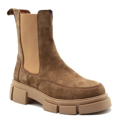 Ботинки челси женские Libero, Турция, натуральная замша, натуральная шерсть, цвет рыжий, размер 37