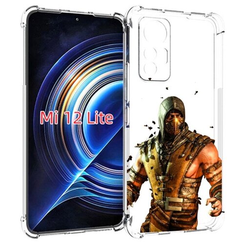 Чехол MyPads Mortal Kombat scorpion для Xiaomi 12 Lite задняя-панель-накладка-бампер