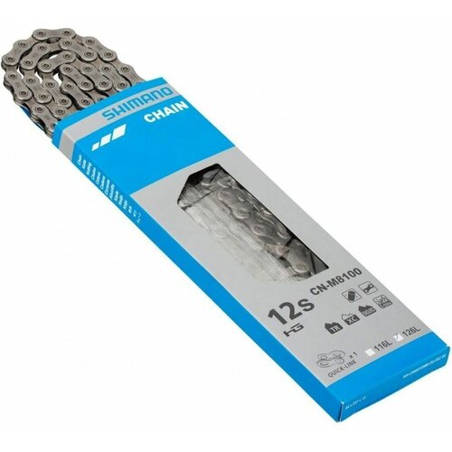 Цепь Shimano XT M8100, 12ск, 116 зв, замок quick link цепь shimano xtr hg901 11 скоростей 116 звеньев замок road mtb e bike