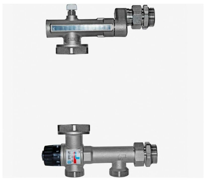 Насосно-смесительный узел Stout SDG-0120-005010 с термостатическим клапаном 20-55°C без насоса