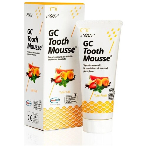 Зубной гель (паста) GC Tooth Mousse Тус Мусс Тус мус для восстановления и укрепления эмали / Мультифрукт/ Tutti Frutti