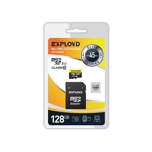 Карта памяти EXPLOYD MicroSDXC 128GB Class10 (+ адаптер SD)