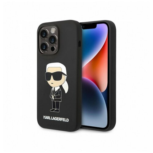 Чехол Karl Lagerfeld Liquid silicone NFT Karl Ikonik Hard (MagSafe) для iPhone 14 Pro Max, цвет Черный (KLHMP14XSNIKBCK)