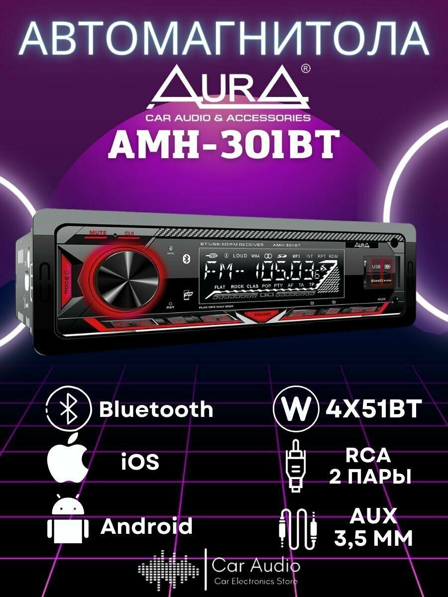 Автомобильный USB/SD ресивер Aura AMH-301BT