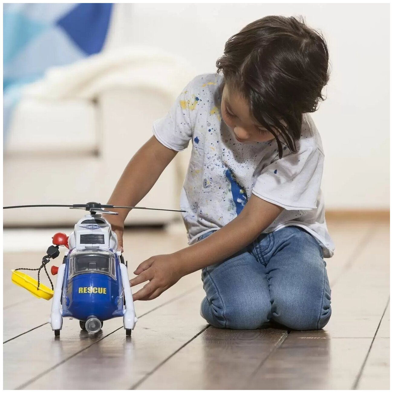 Вертолет Dickie Toys Спасательная служба с лебедкой, звуковыми и световыми эффектами, 32 см (3308356) - фото №7