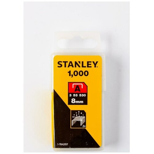 Скобы STANLEY для степлера, 1-TRA205T, 8 мм, 1000 шт. скобы stanley для степлера 1 tra205t 8 мм 1000 шт