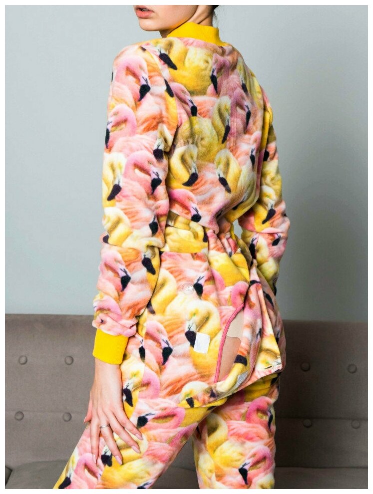 Пижама с кармашком на попе Фламинго (L (46-48)) - фотография № 6