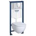 Инсталляция Grohe 38721001 в комплекте с унитазом безободковым Geberit Acanto 500.600.01.2