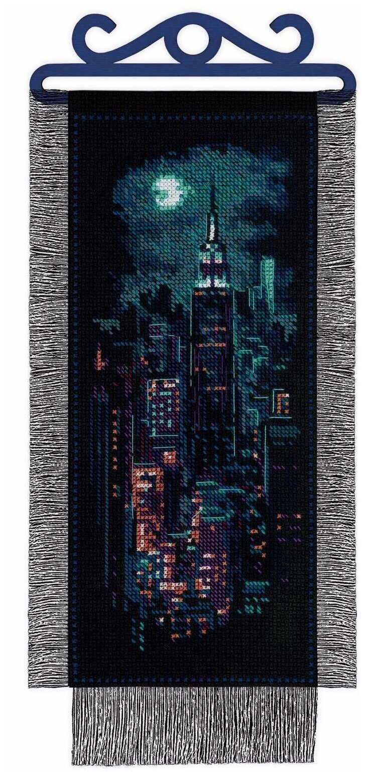 Набор для вышивания крестом Ночной Нью-Йорк Риолис арт.1992 15х31 см