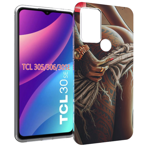 Чехол MyPads полуголая девушка фотография женский для TCL 30SE / TCL 305 / TCL 306 / TCL 30E задняя-панель-накладка-бампер чехол mypads полуголая девушка фотография женский для tcl 30se tcl 305 tcl 306 tcl 30e задняя панель накладка бампер