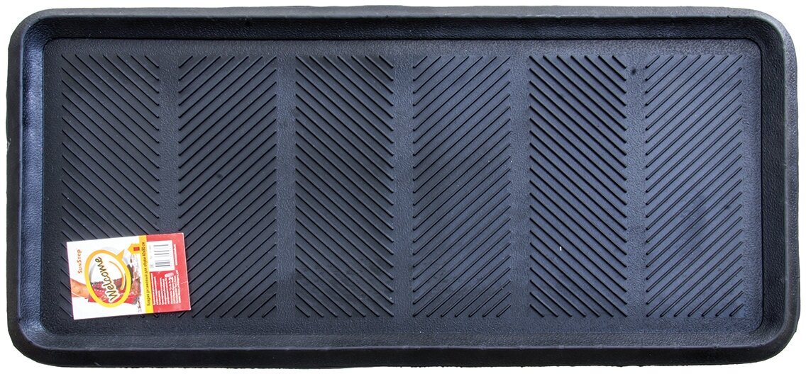 Коврик для обуви SunStep, резиновый, 40 x 80 см, черный