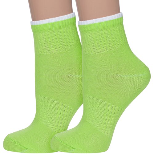 фото Женские носки брестский чулочный комбинат укороченные, размер 23, зеленый