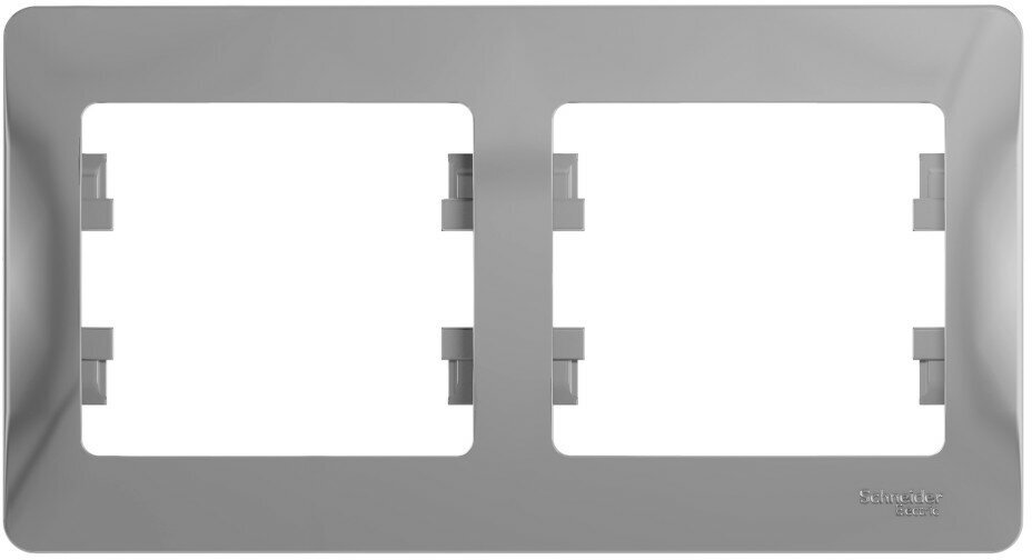 Рамка 2-постовая гориз. SE Glossa алюминий