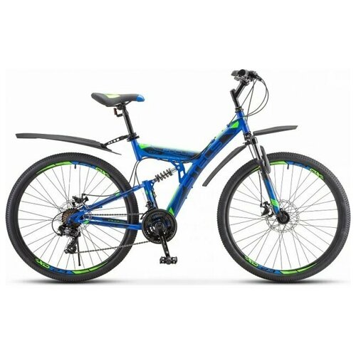 Stels Велосипед Stels Focus MD 27.5” 21-sp V010, рама 19” Синий/неоновый_зелёный [LU089832-LU083835]