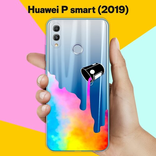 силиконовый чехол медведь с коктейлем на huawei p smart 2019 Силиконовый чехол Краски на Huawei P Smart (2019)