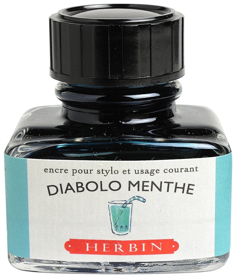 Чернила Herbin Diabolo menthe для перьевых ручек, бирюзовый, 30 мл