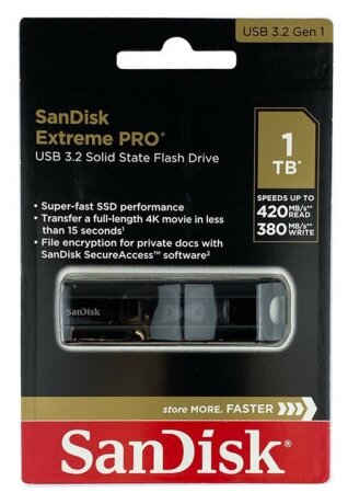 USB флешка Sandisk 1Tb Extreme Pro USB 3.2 Gen 1 (420/380 Mb/s)