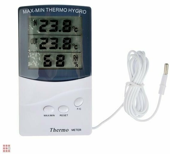 Цифровой электронный уличный термометр с выносным датчиком температуры и измерением влажности в помещении гигрометр