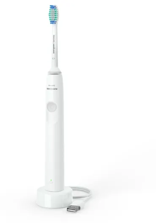 Philips Sonicare эл. зубная щётка 1100 Power HX3641/02 Цвет: белый - фотография № 9