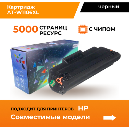 Aquamarine / картридж для принтера / hp / лазерный / w1106xl / 5000 страниц / черный / с чипом