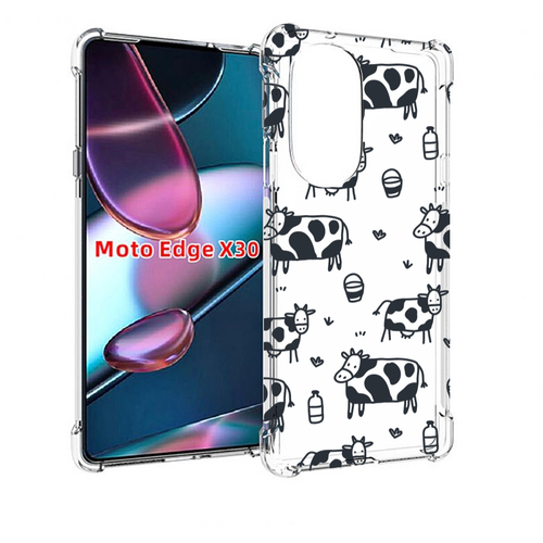 Чехол MyPads маленькие-коровки для Motorola Moto Edge X30 задняя-панель-накладка-бампер