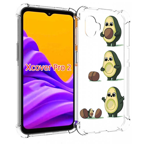 Чехол MyPads авокадо-с-малышом для Samsung Galaxy Xcover Pro 2 задняя-панель-накладка-бампер