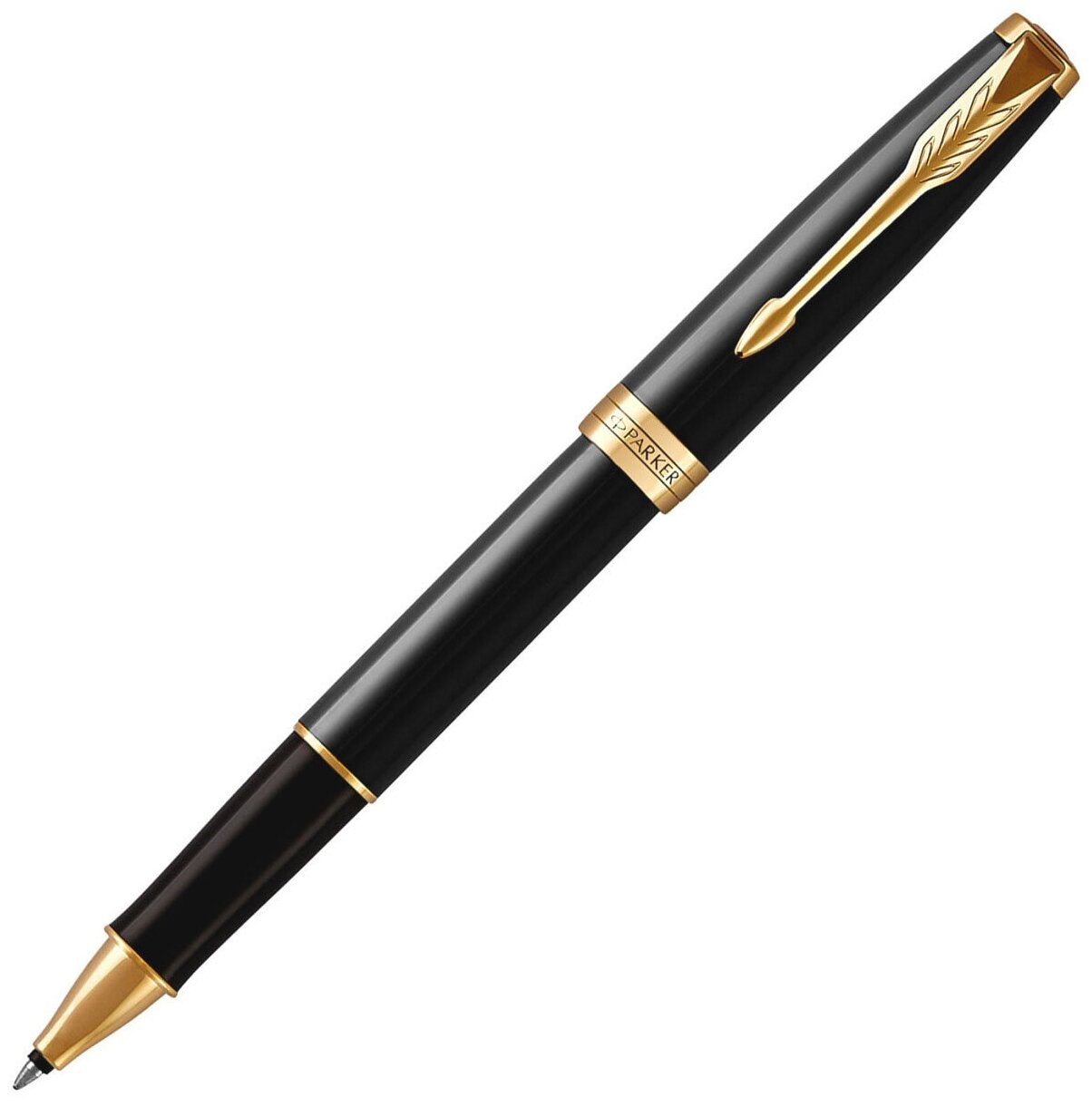 Ручка-роллер Parker Sonnet Black Lacquer GT, стержень: F, цвет чернил: black, в подарочной упаковке