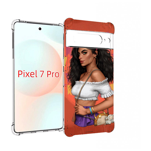 Чехол MyPads девушка-с-сумкой-мулатка женский для Google Pixel 7 Pro задняя-панель-накладка-бампер чехол mypads девушка с сумкой мулатка женский для honor 70 pro 70 pro plus задняя панель накладка бампер