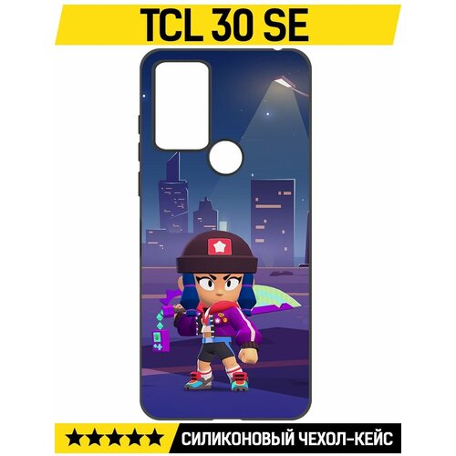 Чехол-накладка Krutoff Soft Case Brawl Stars - Героиня Биби для TCL 30 SE черный чехол накладка krutoff soft case brawl stars эдгар для tcl 30 se черный