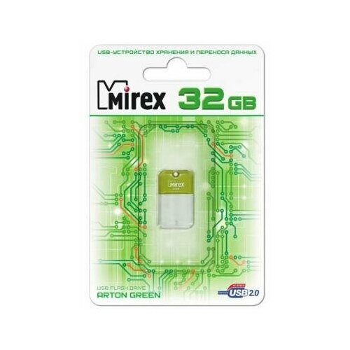 Флеш накопитель 32GB Mirex Arton, USB 2.0, Зеленый