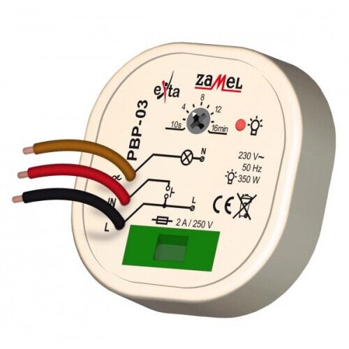 звонок электрический zamel mulino 230v dns 222 230v темное дерево латунь 80 дб Zamel Реле импульсное 230V AC IP20 (арт. PBP-03)