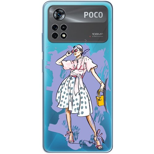 Силиконовый чехол Mcover для Xiaomi Poco X4 Pro 5g с рисунком Девушка в платье силиконовый чехол mcover для xiaomi poco x4 pro 5g с рисунком девушка в платье