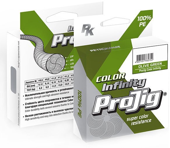 Шнур Петроканат ProJig Color Infinity 0.12/100/8кг хаки