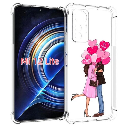 Чехол MyPads девушка-с-парнем-сердечки женский для Xiaomi 12 Lite задняя-панель-накладка-бампер