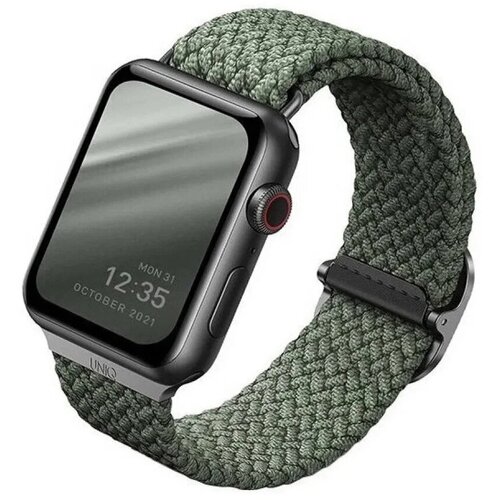 Ремешок Uniq ASPEN Strap Braided для Apple Watch 42-44-45 мм, зеленый