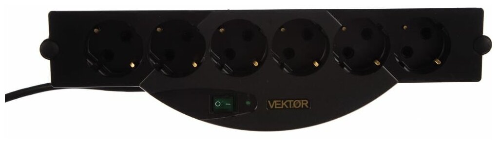 Сетевой фильтр Vektor SOLO черный 18-2м (повыш помехоподавление и доп тепловая защита)